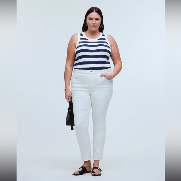 ✨NWT✨ Madewell Stovepipe Jeans in Pure White, size 28W - Picture 1 of 6